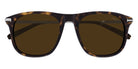 Brioni® BR0094S - Havana/Ruthenium / Brown Sunglasses