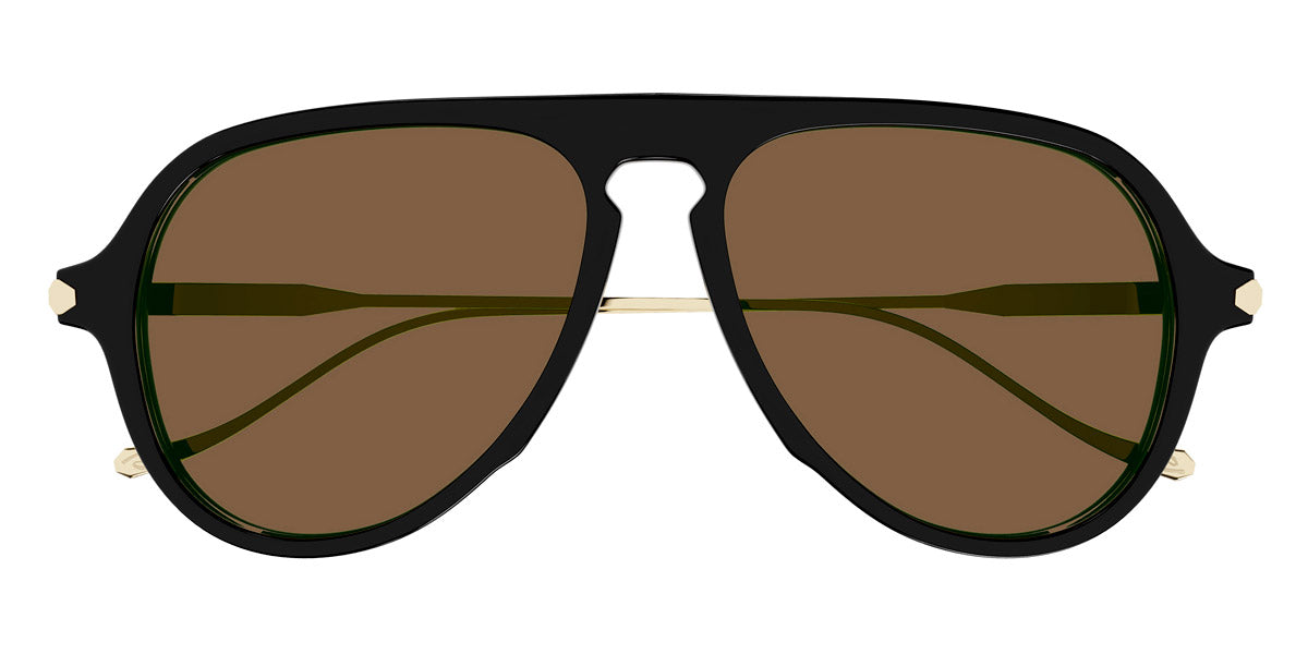 Brioni® BR0104S - Black/Gold / Brown Sunglasses