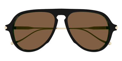 Brioni® BR0104S - Black/Gold / Brown Sunglasses