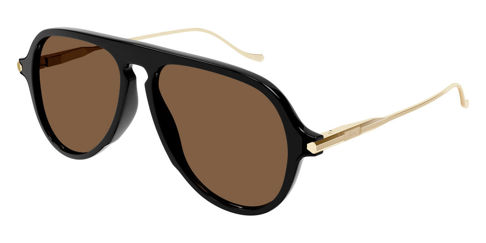 Brioni® BR0104S - Black/Gold / Brown Sunglasses