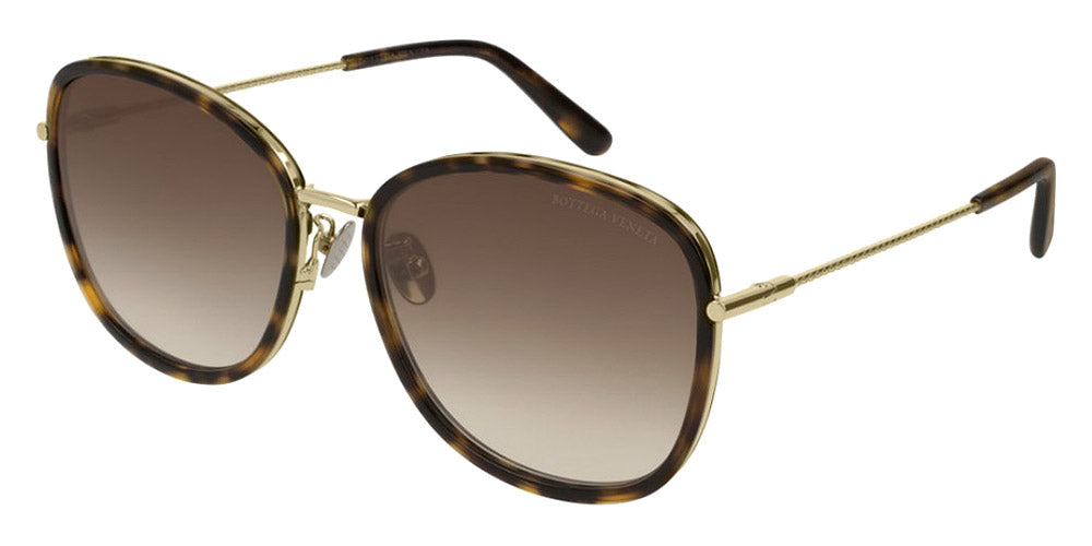 Bottega Veneta® BV0220SK - Havana / Brown Sunglasses