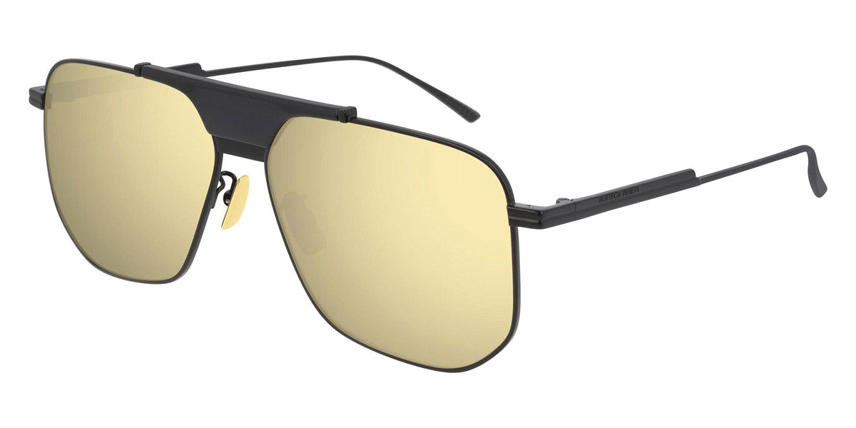 Bottega Veneta® BV1036S - Black / Gold Mirrored Sunglasses