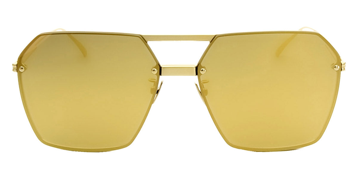 Bottega Veneta® BV1045S - Gold / Gold Mirrored Sunglasses
