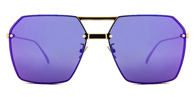 Bottega Veneta® BV1045S - Gold / Violet Mirrored Sunglasses