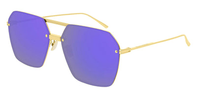 Bottega Veneta® BV1045S - Gold / Violet Mirrored Sunglasses