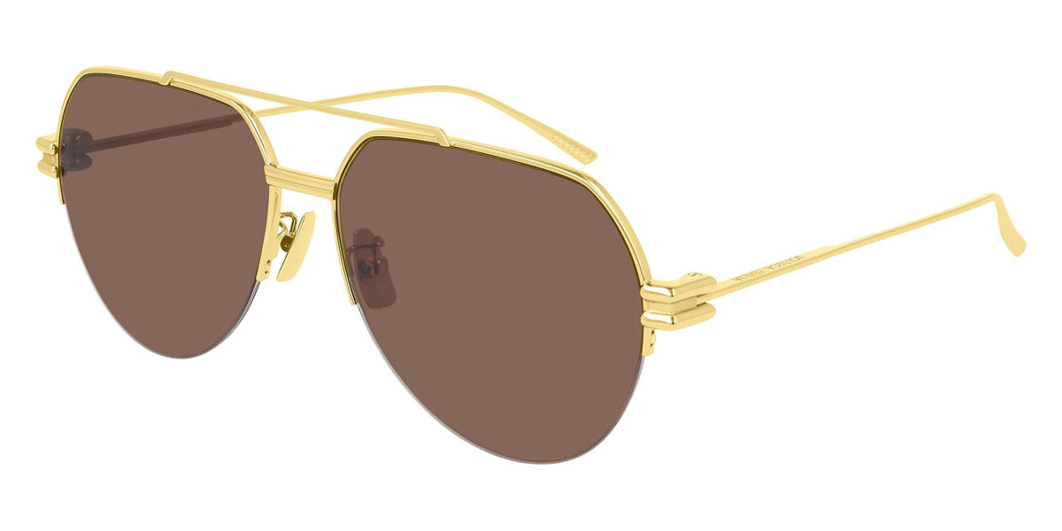 Bottega Veneta® BV1046S - Gold / Brown Sunglasses