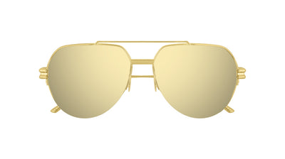 Bottega Veneta® BV1046S - Gold / Gold Mirrored Sunglasses