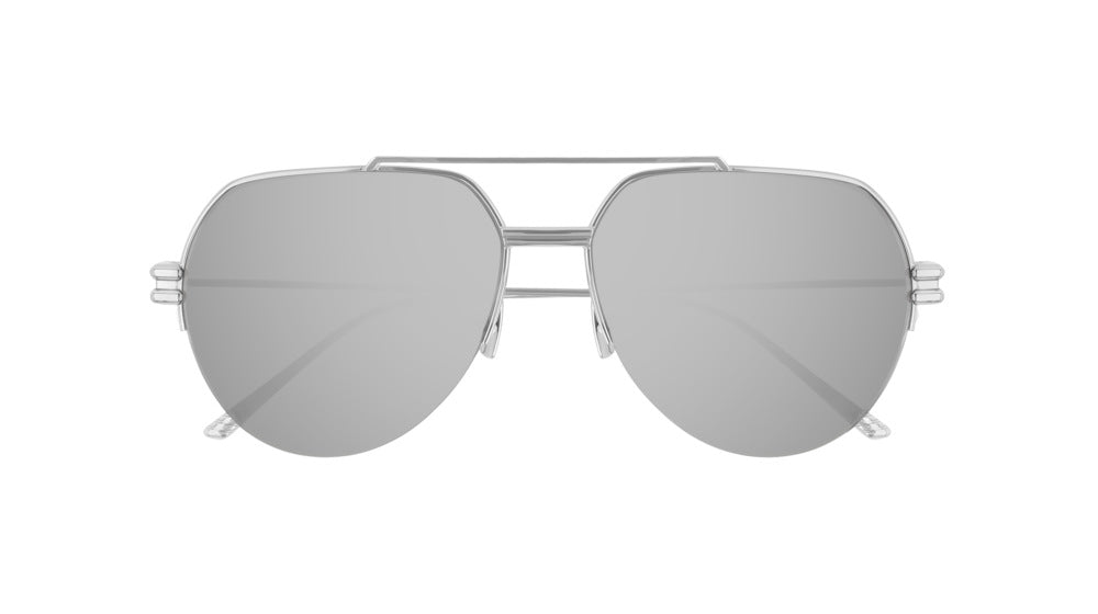 Bottega Veneta® BV1046S - Silver / Silver Flash Sunglasses