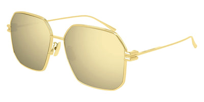 Bottega Veneta® BV1047S - Gold / Gold Mirrored Sunglasses