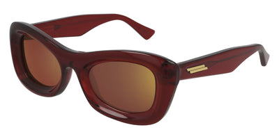 Bottega Veneta® BV1088S - Burgundy / Red Mirrored Sunglasses