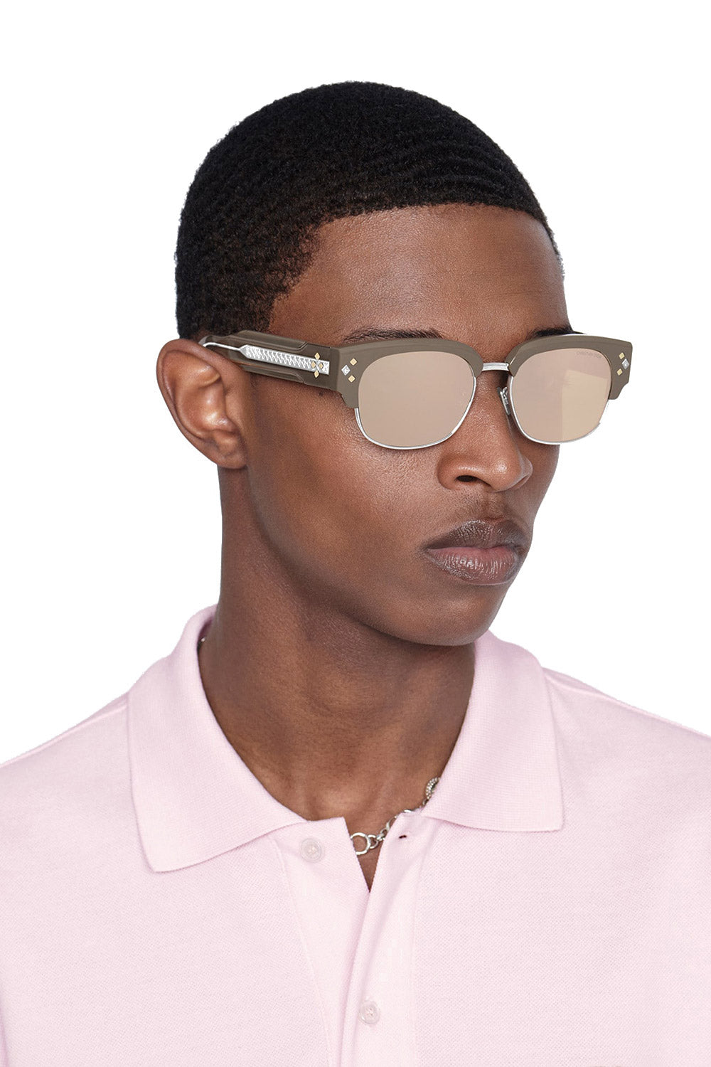 Dior® CD Diamond C1U - Beige and crystal acetate and silver