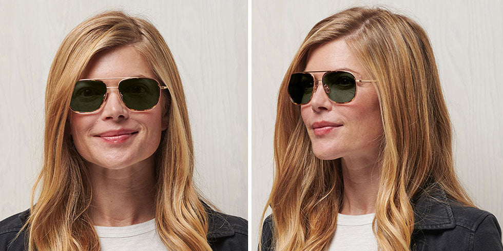 SALT.® COLORADO 55 SAL COLORADO 55 003 55 - Brushed Gold/Antique Leaves/Polarized Glass Forest Lens Sunglasses