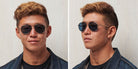 SALT.® COLUMBIA 56 SAL COLUMBIA 56 002 56 - Antique Gold/Indigo Blue/Polarized Glass Denim Lens Sunglasses