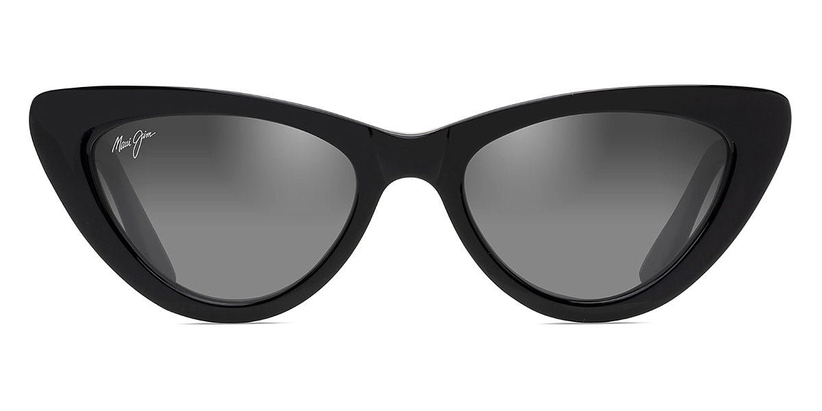 Maui Jim® Lychee MAU Lychee DSB891-02A 52 - Black Gloss / Dual Mirror Silver to Black Sunglasses
