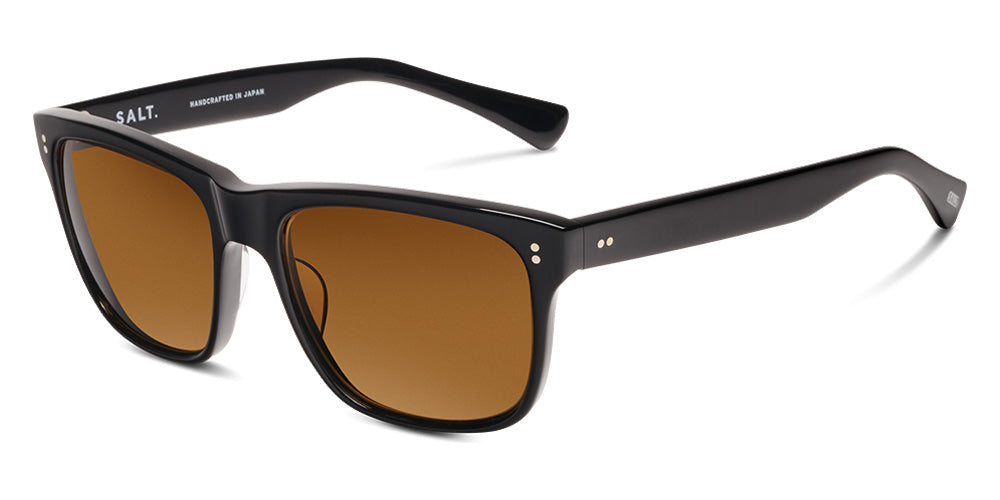 SALT.® ELIHU SAL ELIHU 002 57 - Black/Polarized Glass Brown Lens Sunglasses