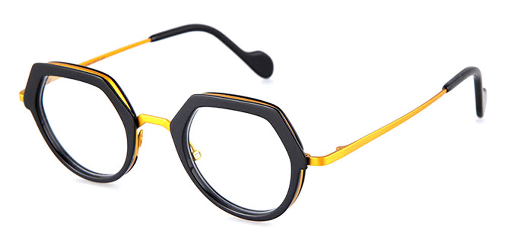 NaoNed® Enez Plat NAO Enez Plat 23A 43 - Black /  Golden Yellow Eyeglasses
