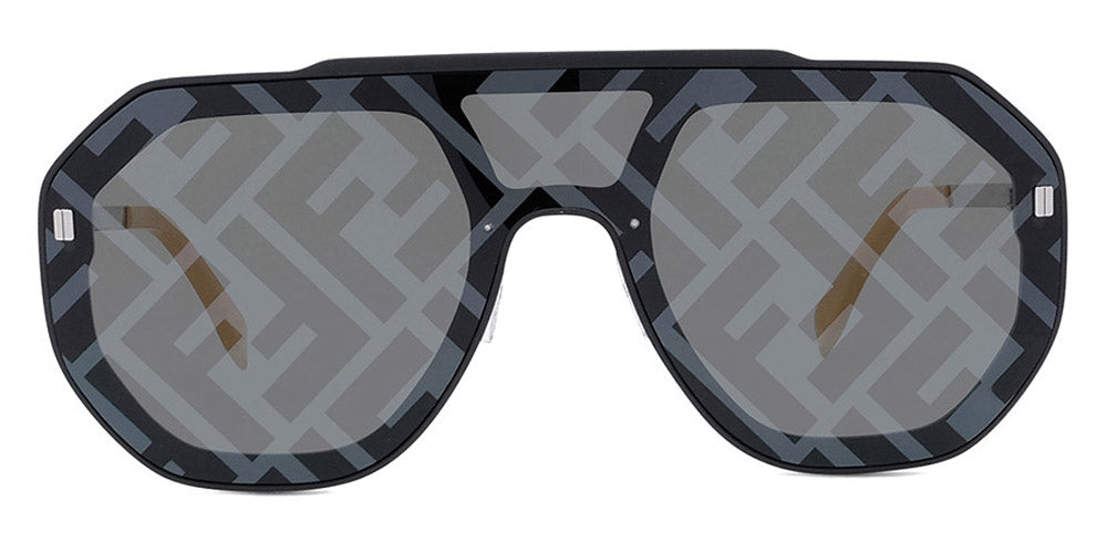 Fendi® FE40006U FEN FE40006U 02C 00 - Matte Black / Silver with FF Smoke Sunglasses