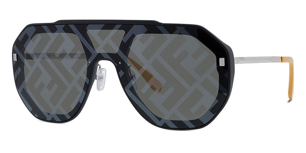 Fendi® FE40006U FEN FE40006U 02C 00 - Matte Black / Silver with FF Smoke Sunglasses