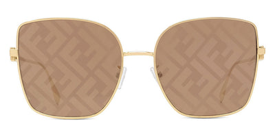 Fendi® FE40013U FEN FE40013U 30G 59 - Shiny Endura Gold / Brown with Gold FF Sunglasses