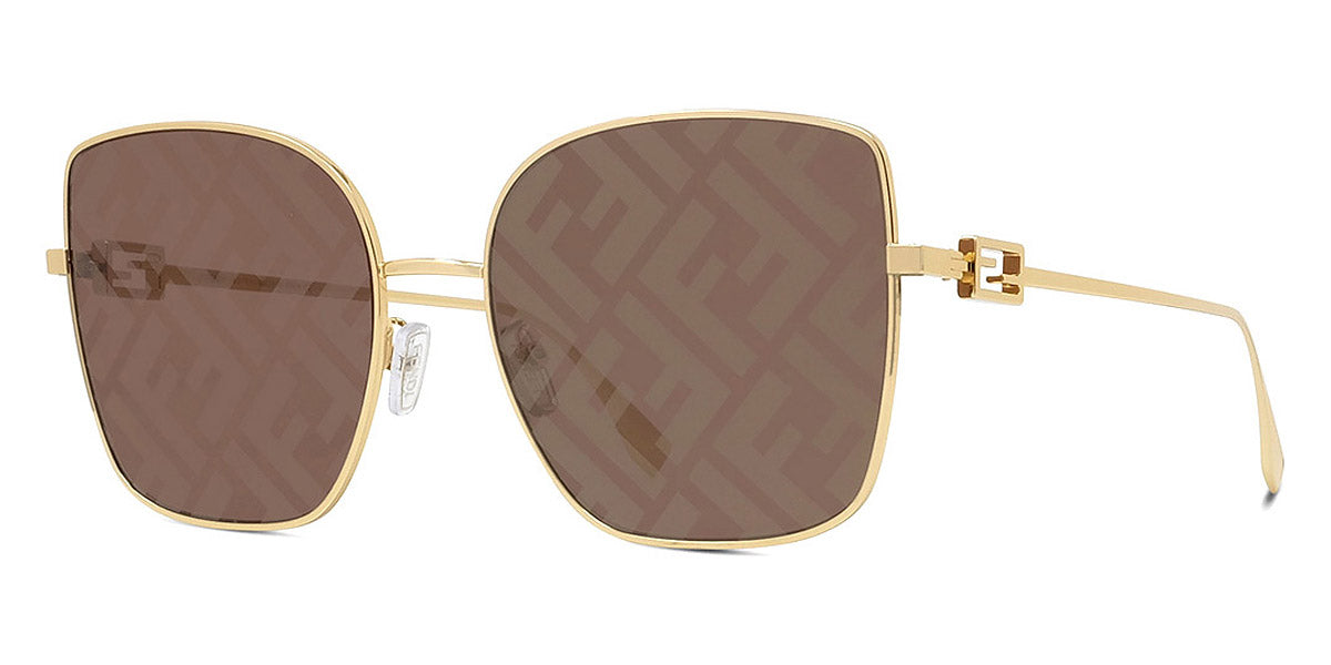 Fendi® FE40013U FEN FE40013U 30G 59 - Shiny Endura Gold / Brown with Gold FF Sunglasses
