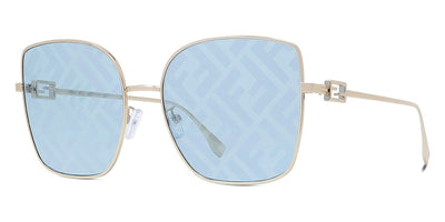 Fendi® FE40013U FEN FE40013U 32V 59 - Shiny Light Gold / Azure with Silver FF Sunglasses