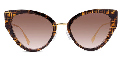 Fendi® FE40014U FEN FE40014U 55F 54 - Shiny FF Havana / Brown Pink Sunglasses