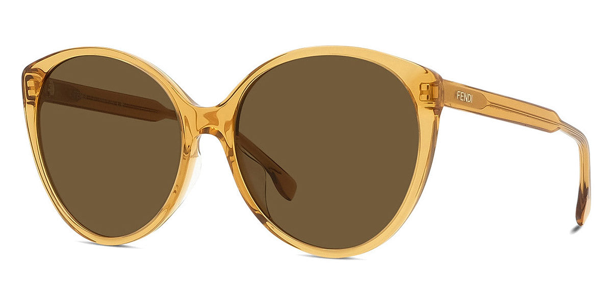 Fendi® FE40029U FEN FE40029U 57E 59 - Shiny Transparent Cognac / Gold Sunglasses
