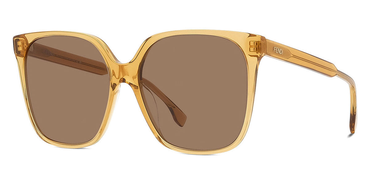 Fendi® FE40030I FEN FE40030I 57E 59 - Shiny Transparent Cognac / Brown Sunglasses