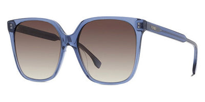 Fendi® FE40030I FEN FE40030I 90F 59 - Shiny Transparent Denim / Brown Sunglasses