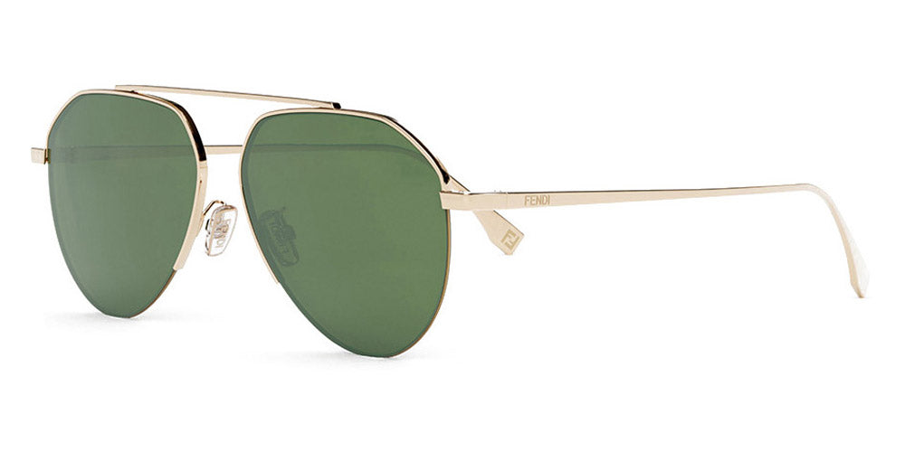 Fendi® FE40061U FEN FE40061U 10N 57 - Shiny Gold / Green Sunglasses