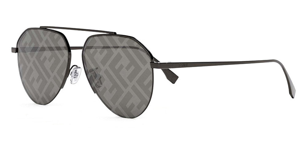 Fendi® FE40061U FEN FE40061U 12C 57 - Shiny Dark Ruthenium / Smoke Sunglasses