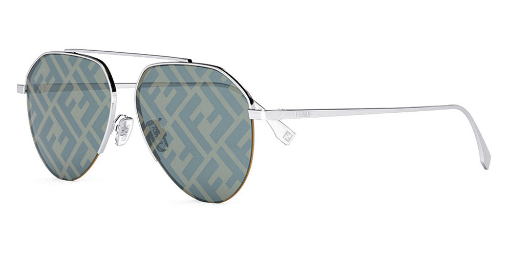 Fendi® FE40061U FEN FE40061U 16X 57 - Shiny Silver / Blue Sunglasses