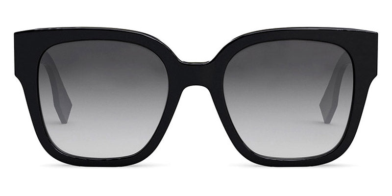 Fendi® FE40063I FEN FE40063I 01B 54 - Shiny Solid Black / Smoke Sunglasses