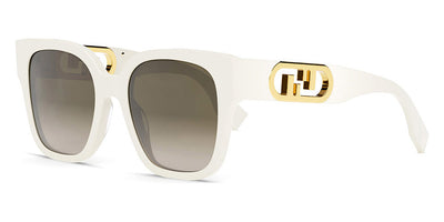 Fendi® FE40063I FEN FE40063I 25F 54 - Shiny Solid Ivory / Smoke Sunglasses