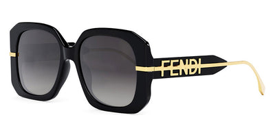 Fendi® FE40065I FEN FE40065I 01B 55 - Shiny Solid Black / Smoke Sunglasses