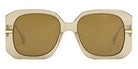 Fendi® FE40065I FEN FE40065I 57E 55 - Shiny Transparent Beige / Khaki Sunglasses