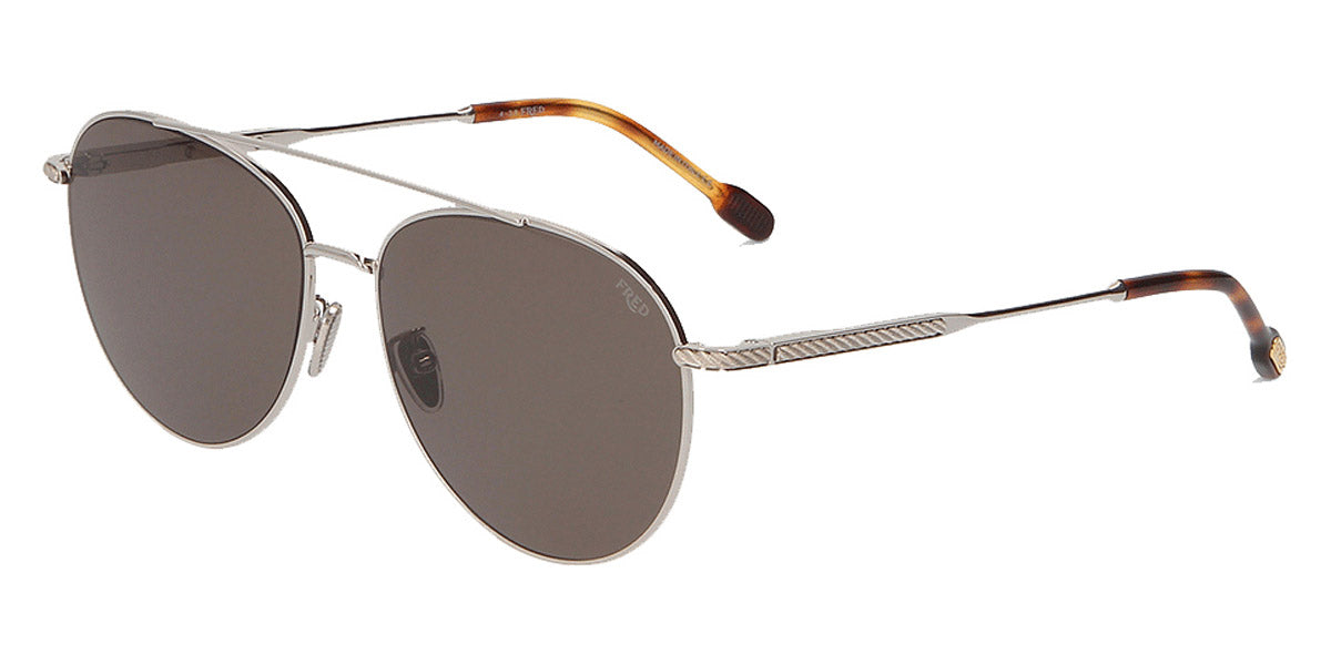 Fred® FG40018U FRD FG40018U 16D 60 - Shiny Silver/Smoke Sunglasses
