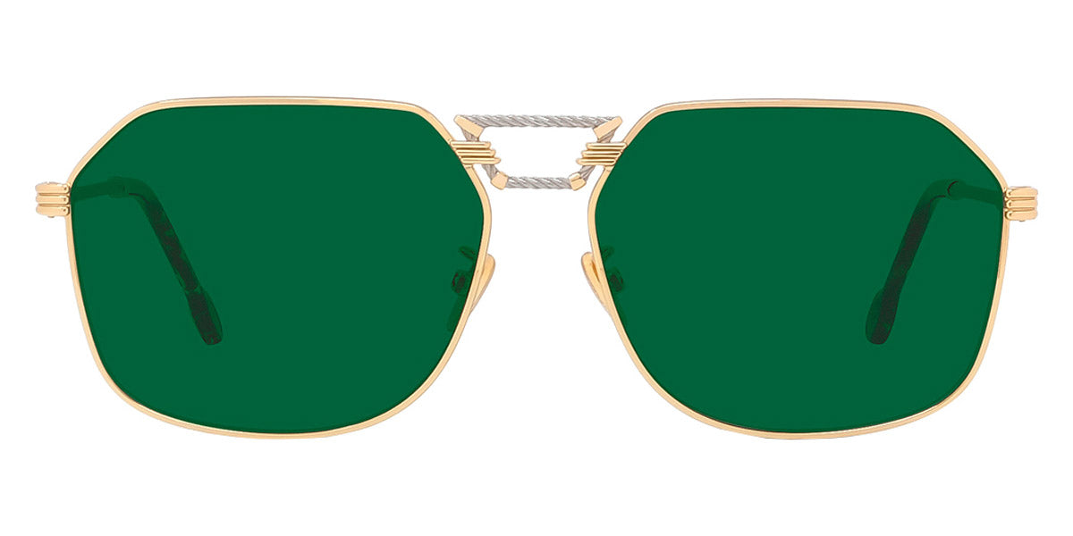 Fred® FG40038U FRD FG40038U 30N 62 - Shiny Endura Gold & Palladium/Green Sunglasses
