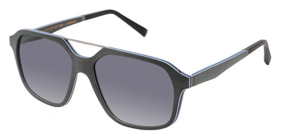 Gold & Wood® FRANCOIS G&W FRANCOIS 02 59 - 02 - Shiny Gun/Grey Bolivar/Electric Blue Bolivar/Polarized Grey Gradient Eyeglasses