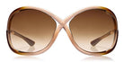 Tom Ford® FT0009 Whitney FT0009 Whitney 74F 64 - 74F - Shiny Transparent Rose / Gradient Brown Lenses Sunglasses