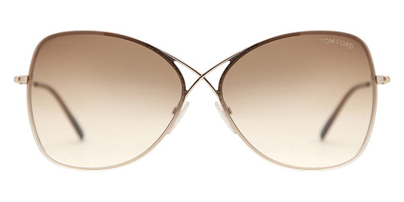 Tom Ford® FT0250 Colette FT0250 Colette 28F 63 - 28F - Shiny Rose Gold, Dark Brown Temple Tips / Gradient Brown Lenses Sunglasses