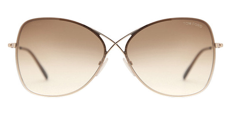 Tom Ford® FT0250 Colette FT0250 Colette 28F 63 - Shiny Rose Gold/Dark Brown Sunglasses