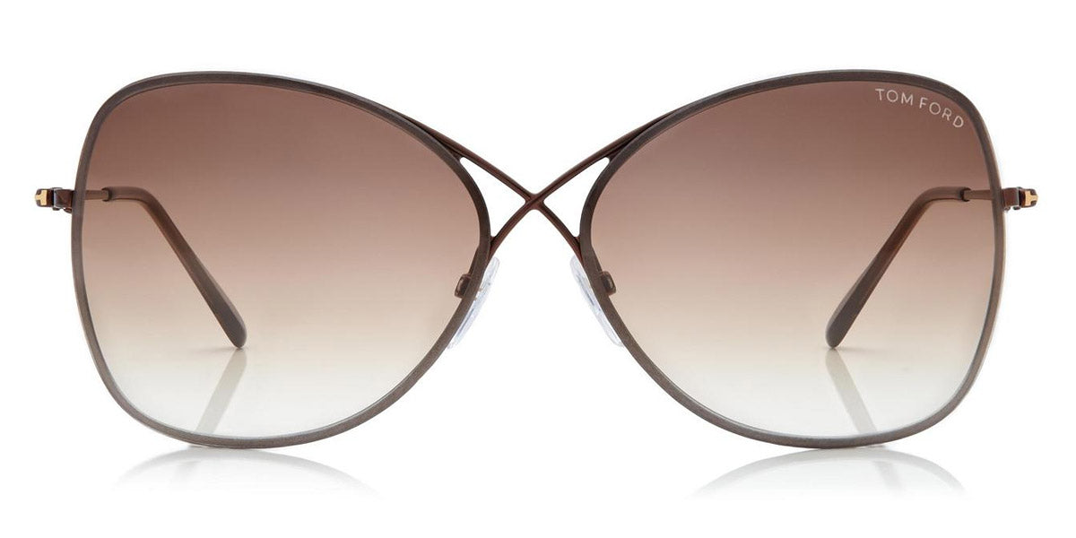 Tom Ford® FT0250 Colette FT0250 Colette 48F 63 - 48F - Shiny Brown, Transparent Brown Temple Tips / Gradient Brown Lenses Sunglasses