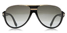 Tom Ford® FT0334 Dimitry FT0334 Dimitry 01P 59 - 01P - Shiny Black, Shiny Rose Gold Details / Green Gradient Smoke Lenses Sunglasses