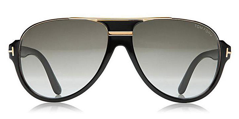 Tom Ford® FT0334 Dimitry FT0334 Dimitry 01P 59 - 01P - Shiny Black, Shiny Rose Gold Details / Green Gradient Smoke Lenses Sunglasses