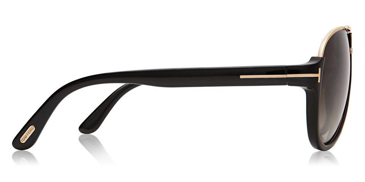Tom Ford® FT0334 Dimitry FT0334 Dimitry 01P 59 - 01P - Shiny Black, Shiny Rose Gold Details / Green Gradient Smoke Lenses Sunglasses