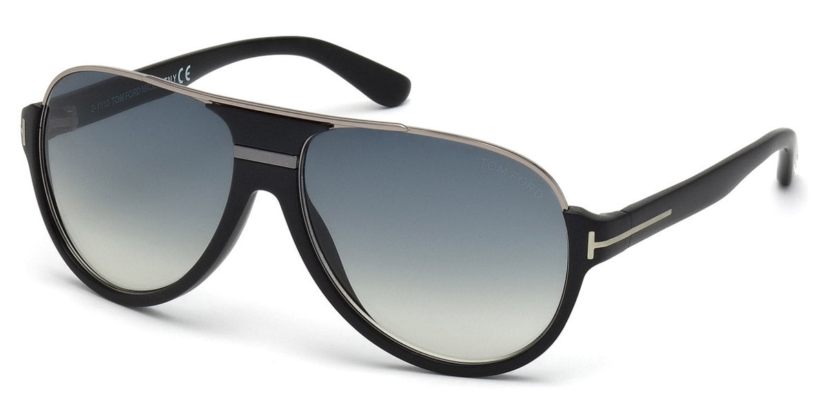 Tom Ford® FT0334 Dimitry FT0334 Dimitry 02W 59 - 02W - Matte Black, Shiny Dark Ruthenium Details / Gradient Blue Lenses Sunglasses
