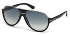 Tom Ford® FT0334 Dimitry FT0334 Dimitry 02W 59 - 02W - Matte Black, Shiny Dark Ruthenium Details / Gradient Blue Lenses Sunglasses
