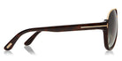Tom Ford® FT0334 Dimitry FT0334 Dimitry 56K 59 - 56K - Shiny Dark Havana, Shiny Rose Gold Details / Gradient Green Lenses Sunglasses