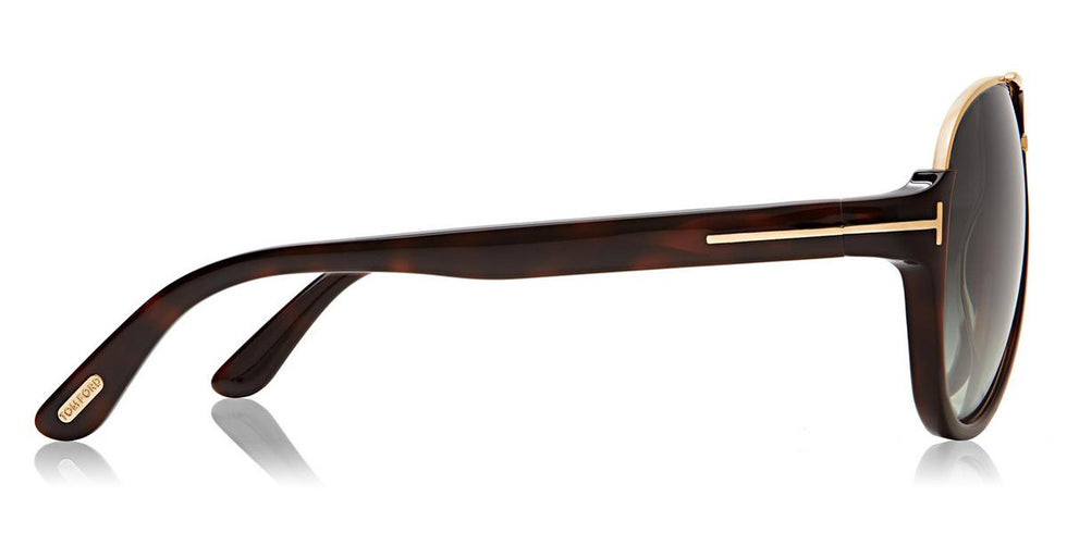 Tom Ford® FT0334 Dimitry FT0334 Dimitry 56K 59 - 56K - Shiny Dark Havana, Shiny Rose Gold Details / Gradient Green Lenses Sunglasses